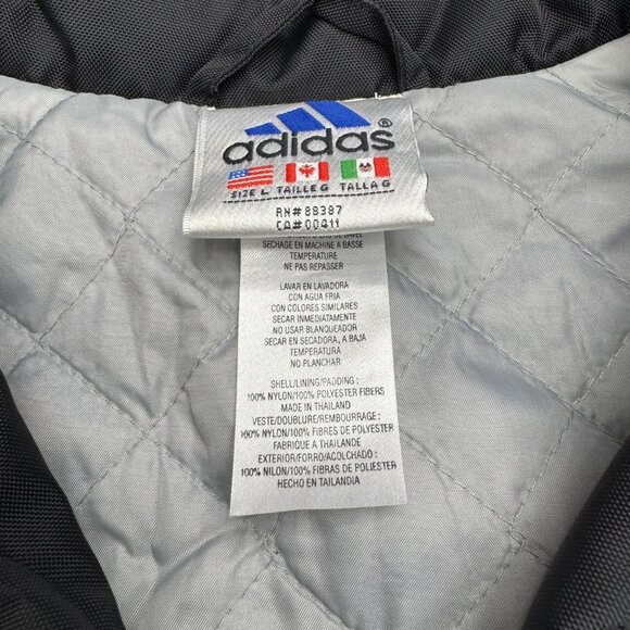 Adidas 3 Stripes Men's Insulated Black Full Zip Windbreaker Jacket, Size L - Picture 6 of 9